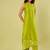 Lime green floral printed cotton long kurta and salwar