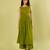 Olive green handwoven cotton high slit kurta and pant