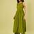 Olive green handwoven cotton high slit kurta and pant