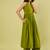 Olive green handwoven cotton high slit kurta and pant