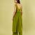 Olive green handwoven cotton high slit kurta and pant