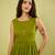 Olive green handwoven cotton high slit kurta and pant