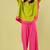 Lime green and pink cotton khadi co ord set