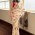 Cream floral soft silk saree with blouse piece