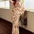 Cream floral soft silk saree with blouse piece