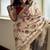 Cream floral soft silk saree with blouse piece