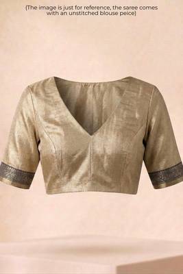 Cream floral soft silk saree with blouse piece 5