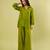 Olive green handwoven linen khadi kurta co ord set