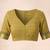 Yellow checked linen blend saree with blouse piece