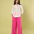 White and pink handwoven linen khadi shirt and pant set