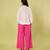 White and pink handwoven linen khadi shirt and pant set