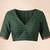 Green floral linen blend saree with blouse piece