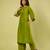 Olive green handwoven linen khadi kurta and salwar