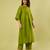 Olive green handwoven linen khadi kurta and salwar