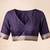 Purple checked linen blend saree with blouse piece