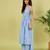 Light blue floral printed cotton kurta and palazzo set