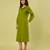Olive green handwoven khadi cotton long shirt dress