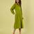 Olive green handwoven khadi cotton long shirt dress