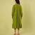 Olive green handwoven khadi cotton long shirt dress