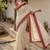 White & pink handloom mul cotton saree