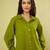 Olive green handwoven khadi cotton long shirt dress