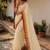 White & red handloom mul cotton saree