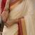 White & red handloom mul cotton saree