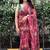 Pink floral chiiffon saree with blouse piece