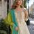 White chinon readymade suit with embroidery & codding work