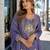 Lavender silk blend  readymade suit with real mirror & sequence work