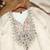 White silk blend readymade suit with real mirror & sequence work