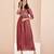 Coral hand work flared gown