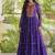women georgette anarkali gown with bandhani print & kutchi patchwork - full stitched free size