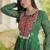 women georgette anarkali gown with bandhani print & kutchi patchwork - full stitched free size