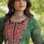 women georgette anarkali gown with bandhani print & kutchi patchwork - full stitched free size
