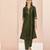 Olive hand work straight kurta set