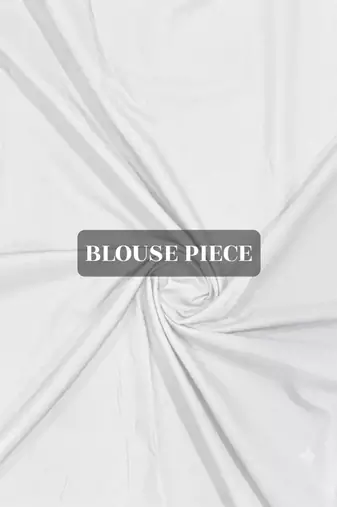 White patchwork mul cotton saree with blouse piece