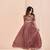 Coral hand work anarkali gown