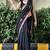 Black patchwork mul cotton saree with blouse piece