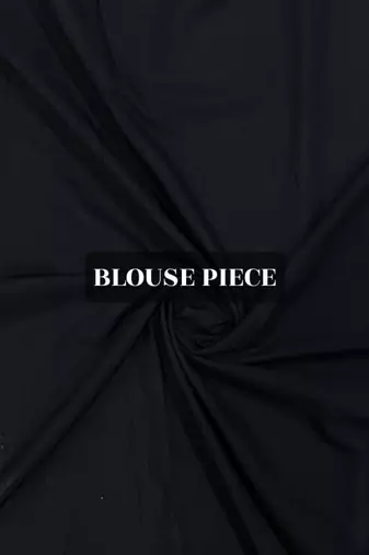 Black patchwork mul cotton saree with blouse piece