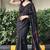 Black & red handwoven cotton saree with blouse piece