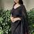 Black & red handwoven cotton saree with blouse piece