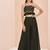 Classic black hand work crop top palazzo set