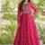 women georgette anarkali gown with bandhani print & kutchi patchwork - full stitched free size