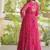 women georgette anarkali gown with bandhani print & kutchi patchwork - full stitched free size