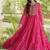 women georgette anarkali gown with bandhani print & kutchi patchwork - full stitched free size