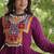women rayon anarkali gown with kutchi gamthi embroidery & mirror work - full stitched free size