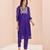 Purple floral hand work kurta set