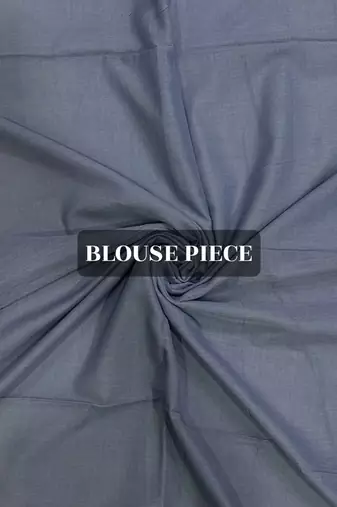 Blue handwoven cotton saree with blouse piece