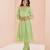 Green hand work embellished kurta set